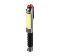 NEBO Big Larry 3 - Linterna de 600 Lúmenes Con Foco LED de Alta Potencia - Base Magnética y Clip de Bolsillo Para Iluminación Manos Libres - Regulable - Con Luz de Emergencia, Gris Acero