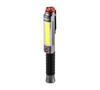 NEBO Big Larry 3 - Linterna de 600 Lúmenes Con Foco LED de Alta Potencia - Base Magnética y Clip de Bolsillo Para Iluminación Manos Libres - Regulable - Con Luz de Emergencia, Gris Acero