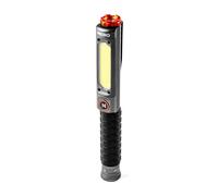 NEBO Big Larry 3 Stealth - Linterna de trabajo de 600 lúmenes con luz de trabajo COB, base magnética de clip de bolsillo para iluminación manos libres, linterna LED COB portátil regulable, luz de