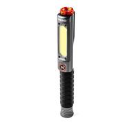 NEBO Big Larry 3 Stealth - Linterna de trabajo de 600 lúmenes con luz de trabajo COB, base magnética de clip de bolsillo para iluminación manos libres, linterna LED COB portátil regulable, luz de