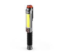 NEBO Big Larry - Linterna recargable de 600 lúmenes, 4 modos de luz, resistente al agua y a los impactos, luz de trabajo roja C.O.B. y base magnética para emergencias en carretera
