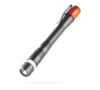 Nebo Inspector 500+ Linterna Lápiz LED Recargable 500 Lúmenes, 4 Modos de Luz, IPX7, Base Magnética, Clip, Aluminio Aeronáutico, Negro/Rojo