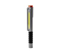 Nebo Linterna de trabajo recargable Lil Larry 500 Flex – 500 lúmenes, base magnética – Gris acero