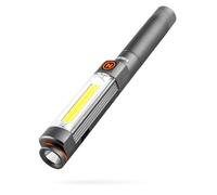 NEBO Linterna doble Franklin de 500 lúmenes, LED negra, recargable, doble luz de trabajo y foco, 7 modos de iluminación con base magnética, NEB-WLT-0022-G, blanca