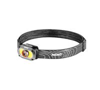 NEBO MYCRO 550 Linterna frontal recargable | 550 lúmenes, 7 modos de luz, resistente al agua, clip desmontable para sombrero, lámpara de cabeza súper brillante para camping y senderismo, incluye cable