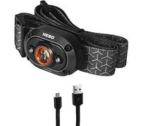 NEBO MYCRO USB 400 lúmenes recargable, linterna frontal LED ajustable y tapa, luz brillante para camping, senderismo, espeleología, pesca, con correa ajustable para la cabeza y clip de tapa, IPX4
