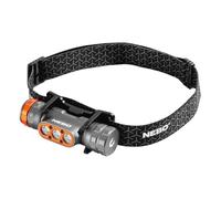 NEBO Transcend 1500 Linterna Frontal - Recargable por USB-C - Accesorios para Camping y Senderismo - Luz Frontal para Correr y Deportes al Aire Libre, Gris acero