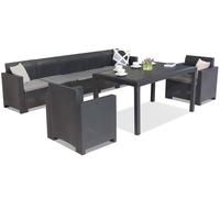 Nebraska Apetito Max 7 conjunto de muebles de ratán antracita Bica