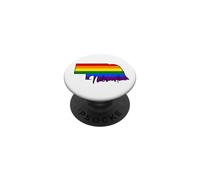 Nebraska Mapa USA Estado Arco Iris Bandera Pride Month PopSockets PopGrip Adhesivo