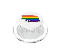 Nebraska Mapa USA Estado Arco Iris Bandera Pride Month PopSockets PopGrip para MagSafe