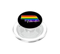 Nebraska Mapa USA Estado Arco Iris Bandera Pride Month PopSockets PopGrip para MagSafe