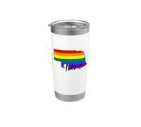 Nebraska Mapa USA Estado Arco Iris Bandera Pride Month Vaso térmico de acero inoxidable de doble pared