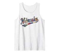 Nebraska Patchwork Script Cute Feminine State Womens Girls Camiseta sin Mangas