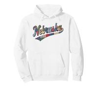 Nebraska Patchwork Script Cute Feminine State Womens Girls Sudadera con Capucha