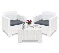 Nebraska Terrace 2 conjunto mimbre blanco Bica