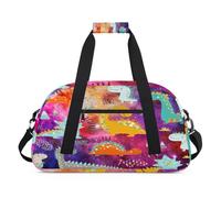 Nebul Galaxy Funny Dinosaur - Bolsas de lona para niñas y niños, bolsa de viaje de fin de semana para la noche, 24 L, bolsa de deporte para gimnasio, práctica, color, 24 L, Organizador de bolsas