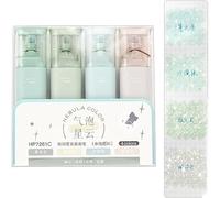 Nebula Color Glitter Highlighter,Glitter Highlighter Markers,Smudge-proof Flexible Line Width Smooth Glitter Highlighters Nebula Markers Pens (Green)