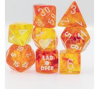 Nebula Molten/White Luminary™ Polyhedral 7-Dice Set (con bonus die)