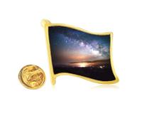 Nebulae Galaxy Dark Night - Pin de solapa de metal dorado