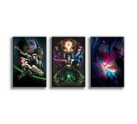 NebulaNova Anime Arcano Lienzo Póster (Juego de 3) Decoración de Dormitorio Impresión artística de Pared Regalo Estilo Unframe 08 x 12 pulgadas (20 x 30 cm)