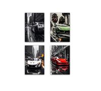 NebulaNova Impresiones de lienzo de coche de lujo póster de coche deportivo Supercar Estética Coches Calle Arte de pared para niños Hogar Dormitorio Oficina Dormitorio Decoración de Habitación (4