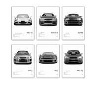 NebulaNova Póster de Coche JDM Japonés Autodeportivos, Impresiones de Pintura en Lienzo, Arte de Pared Clásico en Blanco y Negro para Chicos, Decoración de Hogar, Dormitorio, Oficina, Residencia
