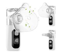 Nebulizador para Adultos y Niños, Berrlly Inhalador Nebulizador Portatil para Problemas Respiratorios, Autolimpieza, Recargable Silencioso Pantalla Digital Nebulizador para Uso Doméstico y de Viaje