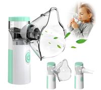 Nebulizador Portatil, Nebulizador para Bebe Niños Adultos con Boquilla y 1 Máscara de Adulto y 1 Máscara de Niño, Tasa De Atomización Ajustable, Inhalador Nasal de Niebla Fría para Hogar y Viajes