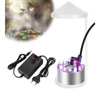 Nebulizador ultrasónico, 350 ml/H Mini máquina de niebla con 12 LED, fabricante de niebla ajustable, con protección contra salpicaduras extraíble para fuentes, estanques, Halloween, paisaje en macetas