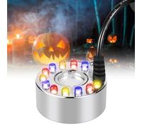 Nebulizador ultrasónico, mini generador de niebla, nebulizador ultrasónico, mini máquina de niebla, 12 LED Mister Fogger Water Fountain Pond Fog Machine 12 Led Three Color Gradient Atomizer Interior o