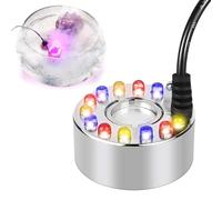Nebulizador ultrasónico, mini generador de niebla, nebulizador ultrasónico, mini máquina de niebla, 12 LED Mister Fogger Water Fountain Pond Fog Machine 12 Led Three Color Gradient Atomizer Interior o