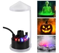 Nebulizador ultrasónico, mini máquina de niebla con 12 luces LED, nebulizador silencioso, atomizador de 24 V para estanque, acuario, jardín, calabaza de Halloween y maceta de bruja, enchufe de la UE