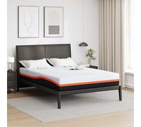 Nebuln Colchón blanco y gris 140 x 190 cm tejido jacquard espuma viscoelástica de firmeza media para dormitorio, habitación de invitados, cama matrimonial, compatible con somier de láminas y