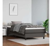 Nebuln Colchón de muelles ensacados de color gris, 90 x 190 x 20 cm, piel sintética con muelles ensacados y espuma para dormitorio, habitación de invitados, cama individual con somier y somier