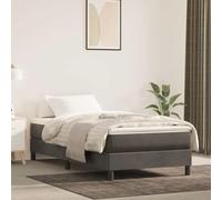 Nebuln Colchón de muelles ensacados de color gris oscuro, 100 x 200 x 20 cm, funda de terciopelo con muelles ensacados y espuma, para dormitorio, habitación de invitados, cama doble y cama individual