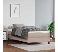 Nebuln Colchón de muelles ensacados de piel sintética cappuccino medio, 80 x 200 x 20 cm, para dormitorio, cama individual, cama de invitados con comodidad y somier a juego para un mejor sueño