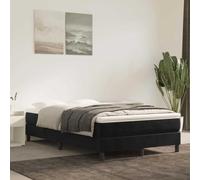 Nebuln Colchón de muelles ensacados mediano negro 120 x 200 x 20 cm terciopelo con muelles ensacados y espuma para dormitorio, cama de invitados, cama doble, cama individual, alta comodidad