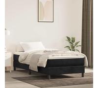 Nebuln Colchón de muelles ensacados medianos negro 120 x 190 x 20 cm terciopelo con muelles ensacados para mayor comodidad, dormitorio, habitación de invitados, cama doble y cama individual