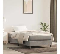 Nebuln Colchón de muelles ensacados medio gris claro 100 x 203 x 20 cm terciopelo con muelles ensacados y núcleo de espuma para dormitorio, habitación de invitados, cama individual y cama con somier