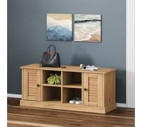 Nebuln Zapatero VIGO 106 x 35 x 45 cm madera maciza de pino con espacio de almacenamiento, banco de pasillo con 4 compartimentos y 2 puertas, banco para armario para pasillo y entrada, banco