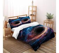 Nebulosa del Espacio Ultraterrestre Edredón De Plumón tótem Poliéster Chaqueta De Edredón De Microfibra Impresión 3D Juego De 3 Piezas En La Cama Super King（260x220cm）