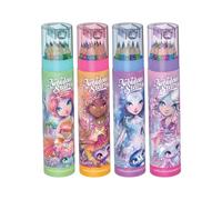 Nebulous Stars 11436-Set para Dibujar y Colorear, 18 Colores Brillantes, Incl. sacapuntas con Recipiente y un lápiz, en un práctico Tubo, Surtido, Multicolor, Set (Tween Team Inc. NS11436)