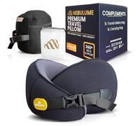NEBULUME Almohada Viaje Premium - Almohada De Viaje para Cuello de Seda Helada y Soporte 360º - Cojin Avion Cuello con Hebilla Ajustable - Cojin Cervical con Funda Lavable Fácil - Travel Pillow