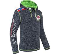 Nebulus Sudadera de forro polar para hombre, diseño de flaggy, con cordón, azul marino, M