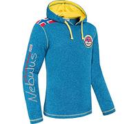 Nebulus Sudadera de forro polar para hombre, diseño de flaggy, con cordón, Malibu, L