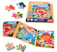 NEBURORA 97 Piezas Dinosaurios Rompecabezas magnéticos de Animales para niños pequeños, Juguetes educativos de Viaje de 2 a 5 años, Juguetes de Actividades para el Aprendizaje Preescolar