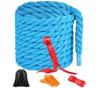 NEBURORA Cuerda de Tira y afloja de 20 pies para niños y Adultos Juegos al Aire Libre Día de Campo Reunión Familiar Verano Patio Trasero Césped Camping Carnaval Juegos de Fiesta Azul