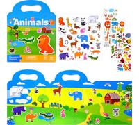 NEBURORA - Libro de pegatinas reutilizables para niños, pegatinas de viaje para actividades de avión y juguetes educativos, regalos de cumpleaños