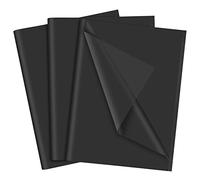 NEBURORA Papel de seda negro mate para embalaje de regalo - 60 hojas de 35 x 50 cm - Ideal para relleno de arte, manualidades DIY, cumpleaños, bodas y Halloween