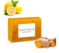 Nebuwell Jabón de cúrcuma, jabón de ácido kójico de cúrcuma, jabón natural de cúrcuma hecho a mano, jabón de cúrcuma para cara y cuerpo para todo tipo de piel. (1pcs)